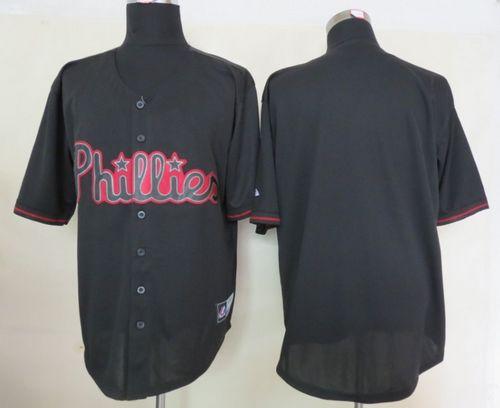Phillies Blank Black Fashion Stitched Jersey - Zenithce
