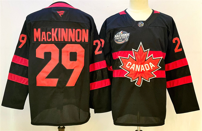 Canada #29 Nathan MacKinnon Black 2025 4 Nations Face-Off Premium Stitched Jersey - Zenithce