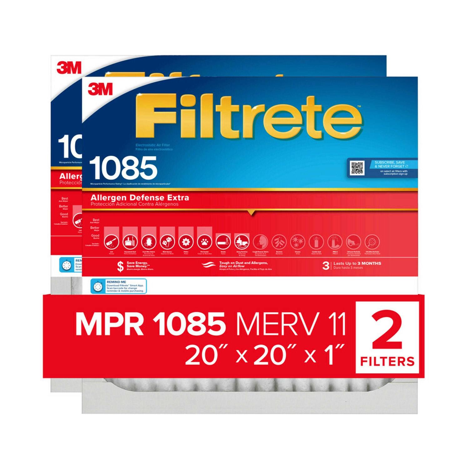 Filtrete 1085 MPR Allergen Defense Extra Electrostatic Pleated Air Filter - Zenithce