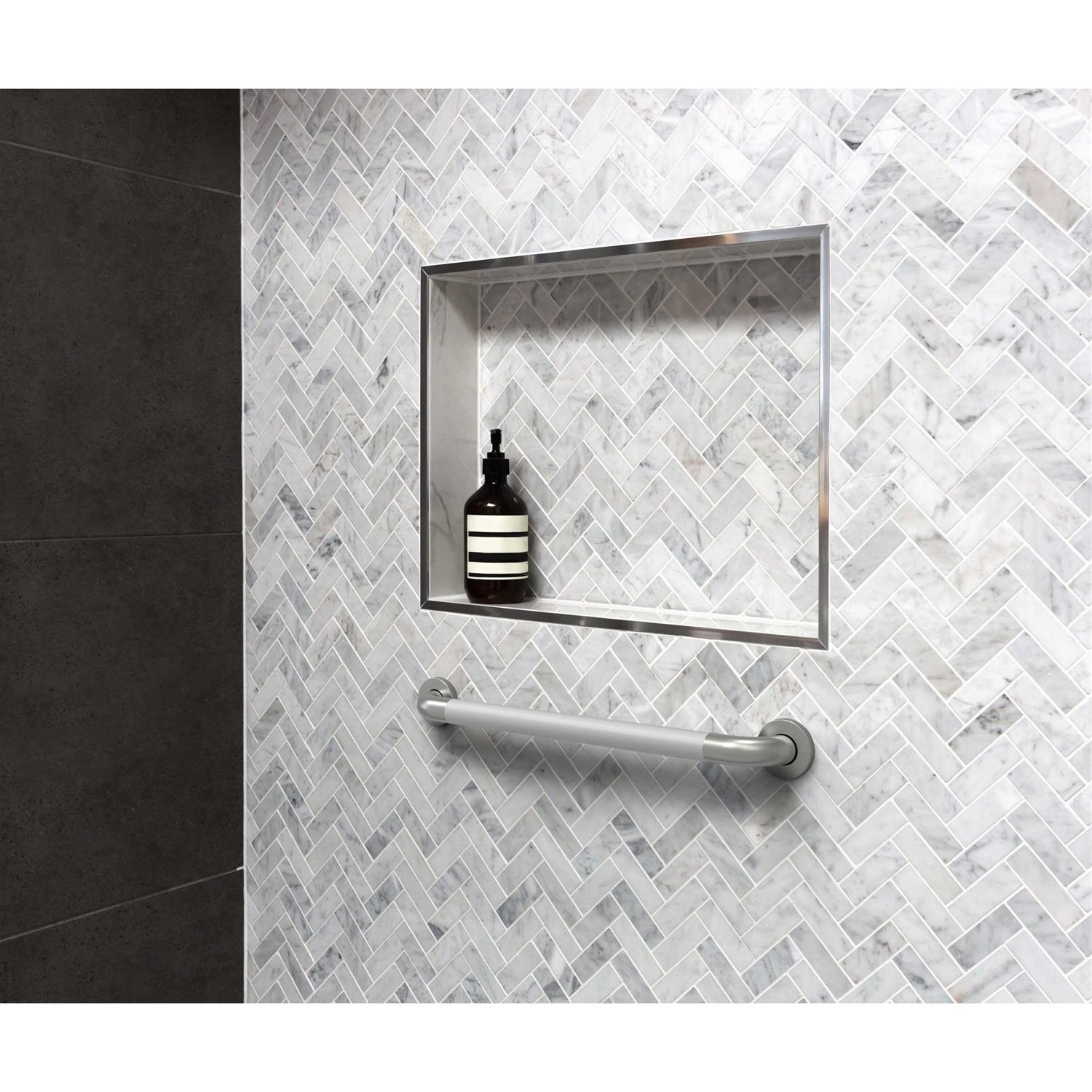 Project Source 18 Stainless Steel Wall Mount ADA Compliant Grab Bar 20135-01202-18 - Zenithce