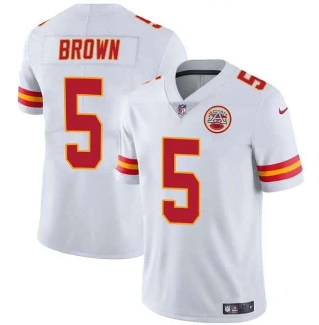 Kansas City Chiefs #5 Hollywood Brown White Vapor Untouchable Limited Stitched Jersey - Zenithce