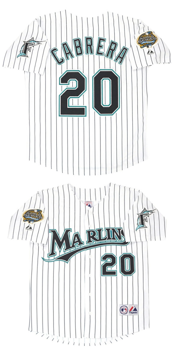 Miami Marlins #20 Miguel Cabrera White 2003 Throwback Stitched Jersey - Zenithce