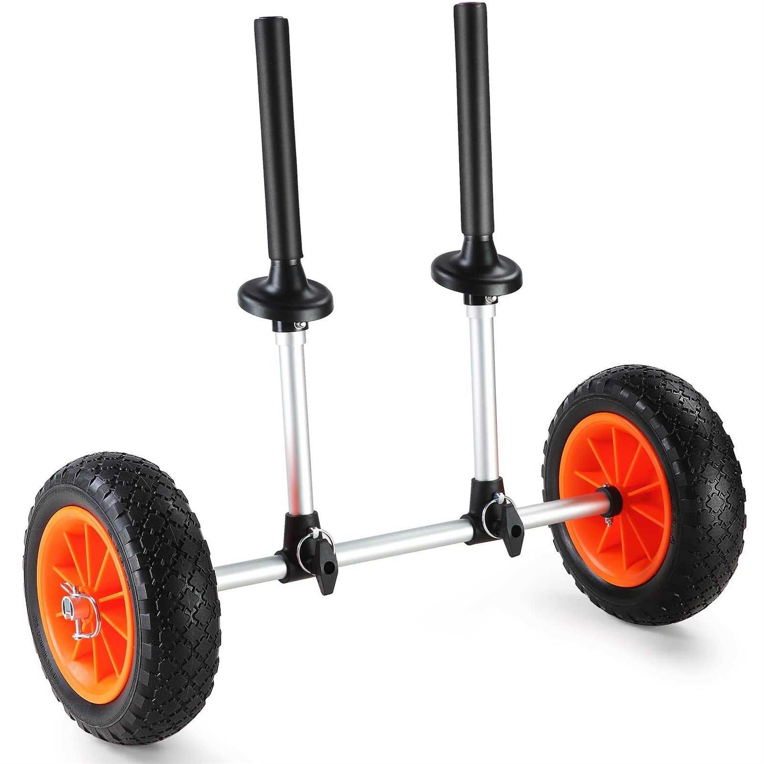 VEVOR Heavy Duty Kayak Cart 280lbs Load Capacity Detachable Canoe Trolley Cart with 10” Solid Tires Adjustable Width & Top Foam Protection - Zenithce