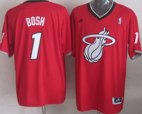 Miami Heat #1 Chris Bosh Revolution 30 Swingman 2013 Christmas Day Red Jersey - Zenithce
