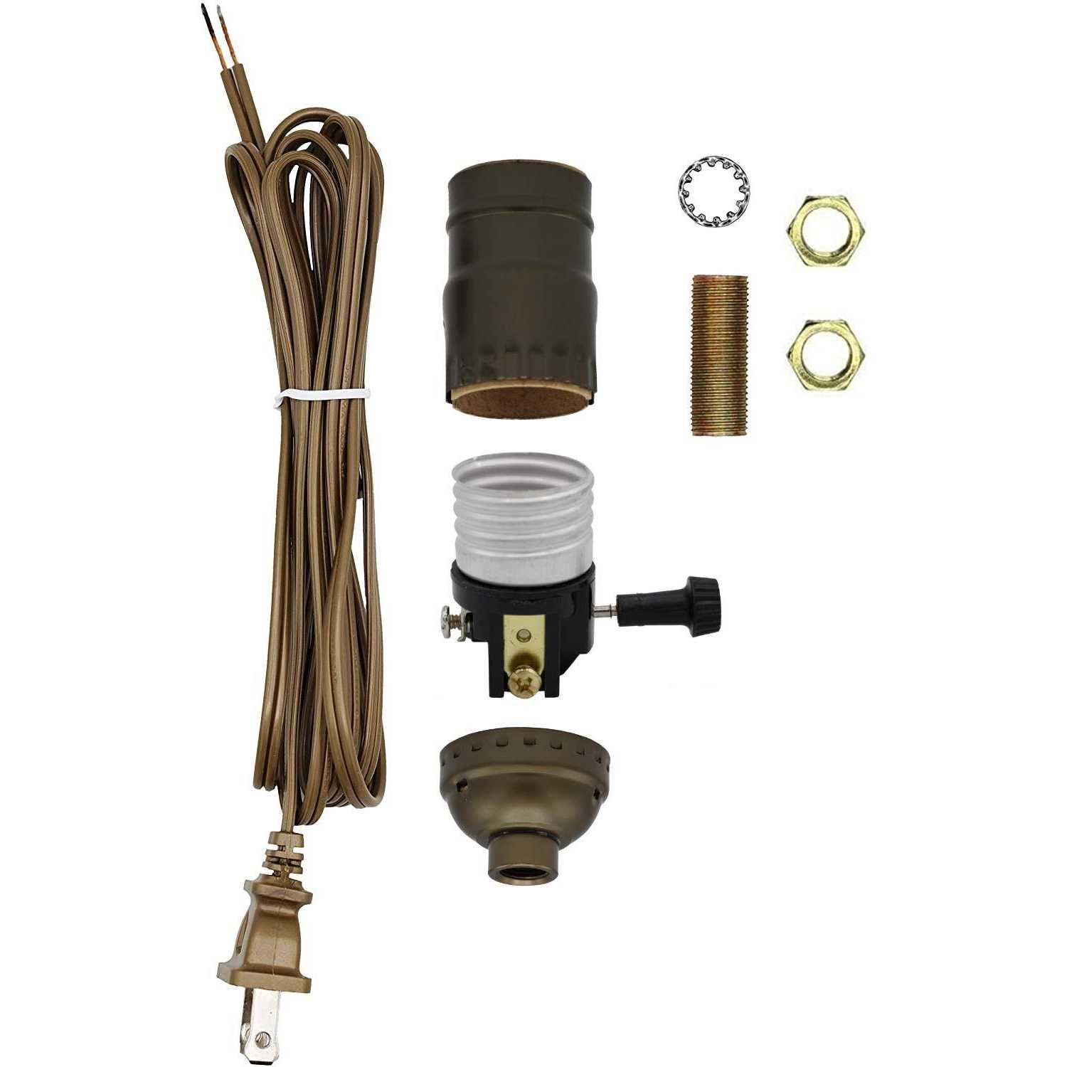 Creative Hobbies E12 Candelabra Socket with 12 Leads, External Threading, Hickey and Finishing Ring - Zenithce