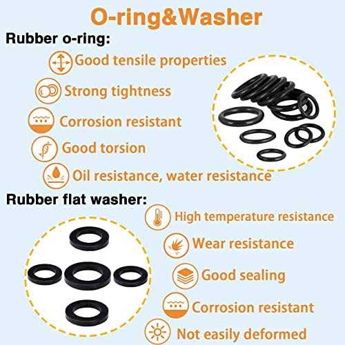 TWCC 256 Pcs Assorted Flat Rubber Washers Plumbing Large Gasket Assortment Kit Hose Gasket Set,for Garden Hose Adapter Water Tank Pipe Splitter Shower - Zenithce