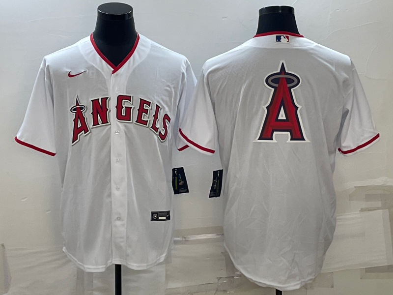 Los Angeles Angels White Team Big Logo Cool Base Stitched Jersey - Zenithce