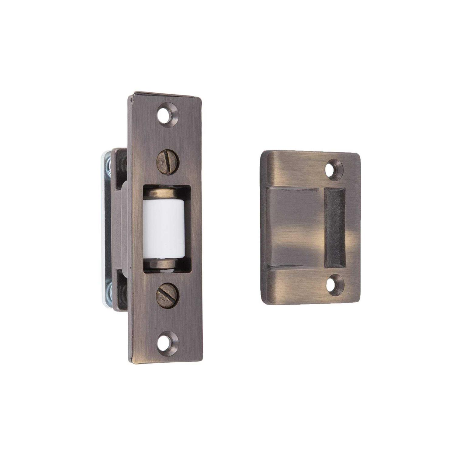 IDH by St. Simons Solid Brass Half Surface Adjustable Spring Screen Door Hinges with Ball Finials - Zenithce