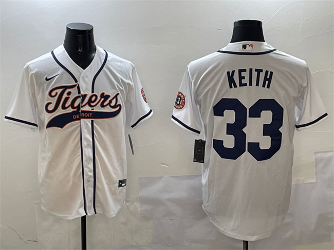 Detroit Tigers #33 Colt Keith White With Patch Cool Base Stitched Jersey - Zenithce