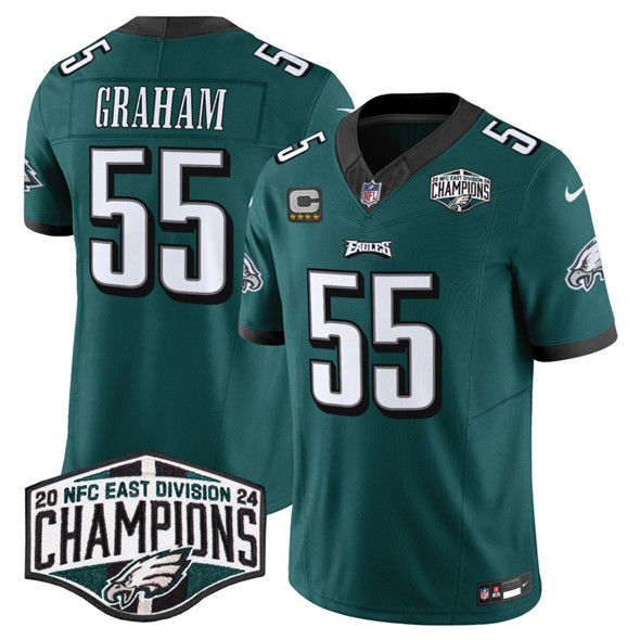 Philadelphia Eagles #55 Brandon Graham Green 2024 NFC East Champions With 4-Star C Patch F.U.S.E. Vapor Untouchable Limited Stitched Jersey - Zenithce