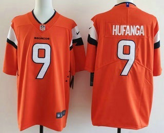 Denver Broncos #9 Talanoa Hufanga Limited Orange Vapor Jersey - Zenithce