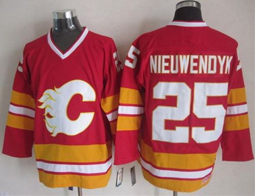 Flames #25 Joe Nieuwendyk Red CCM Throwback Stitched Jersey - Zenithce