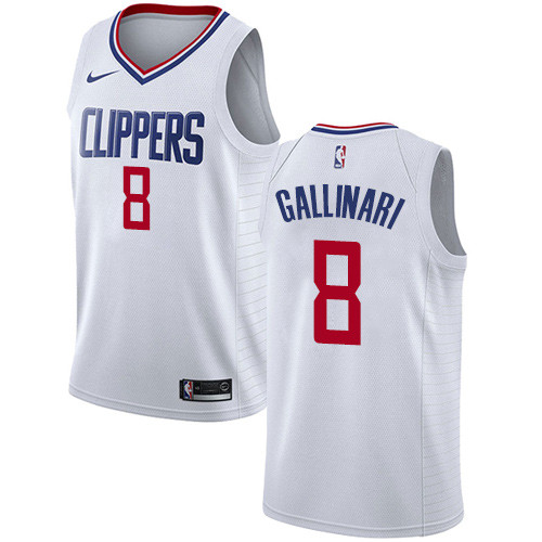 Clippers #8 Danilo Gallinari White Swingman Association Edition Jersey - Zenithce