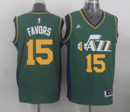Utah Jazz #15 Derrick Favors Revolution 30 Swingman 2014 New Green Swingman Jersey - Zenithce