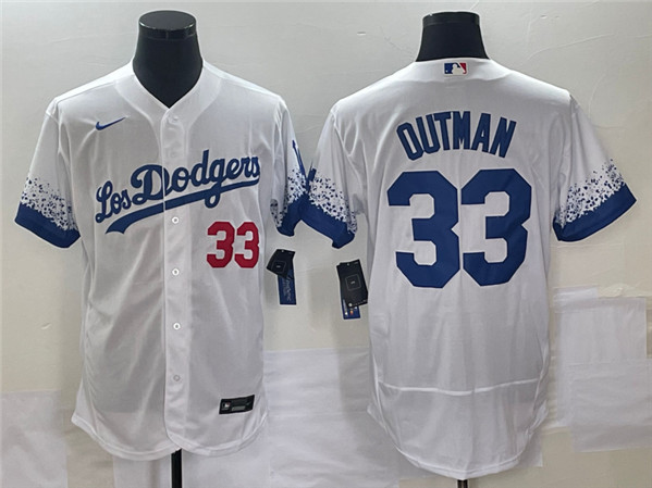 Los Angeles Dodgers #33 James Outman White City Connect Flex Base Stitched Jersey - Zenithce