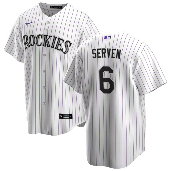 Colorado Rockies #6 Brian Serven White Stitched Jersey - Zenithce