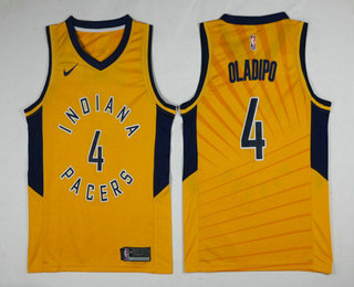Indiana Pacers #4 Victor Oladipo New Yellow 2017-2018 Swingman Stitched Jersey - Zenithce