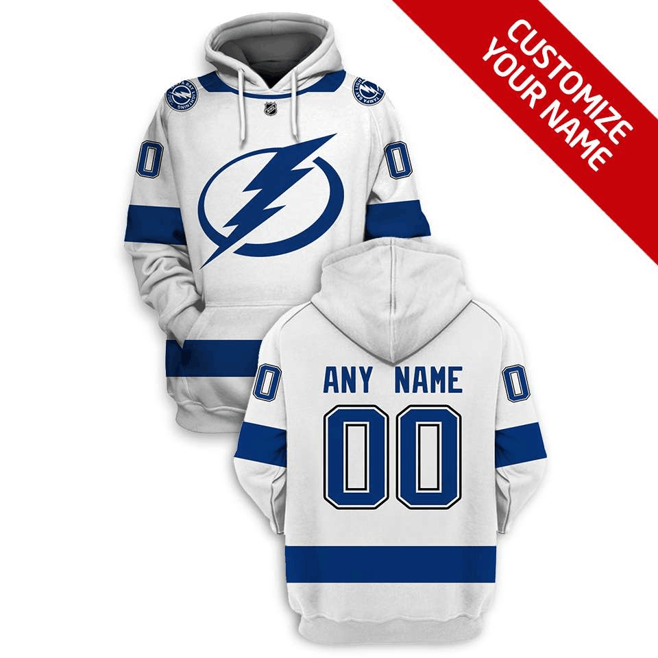 Tampa Bay Lightning Custom White Pullover Hoodie - Zenithce