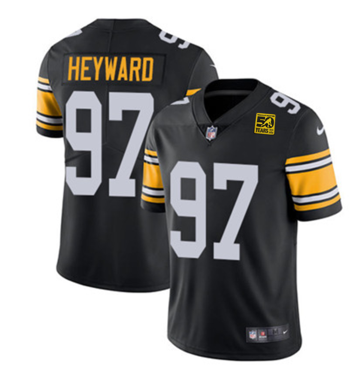 Pittsburgh Steelers #97 Cameron Heyward Black 2023 50th Anniversary Vapor Untouchable Limited Jersey - Zenithce