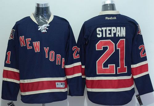 Rangers #21 Derek Stepan Navy Blue Alternate Stitched Jersey - Zenithce