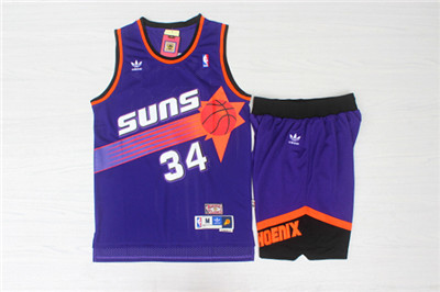 Phoenix Suns 34 Charles Barkley Purple Hardwood Classics Jersey(With Shorts) - Zenithce