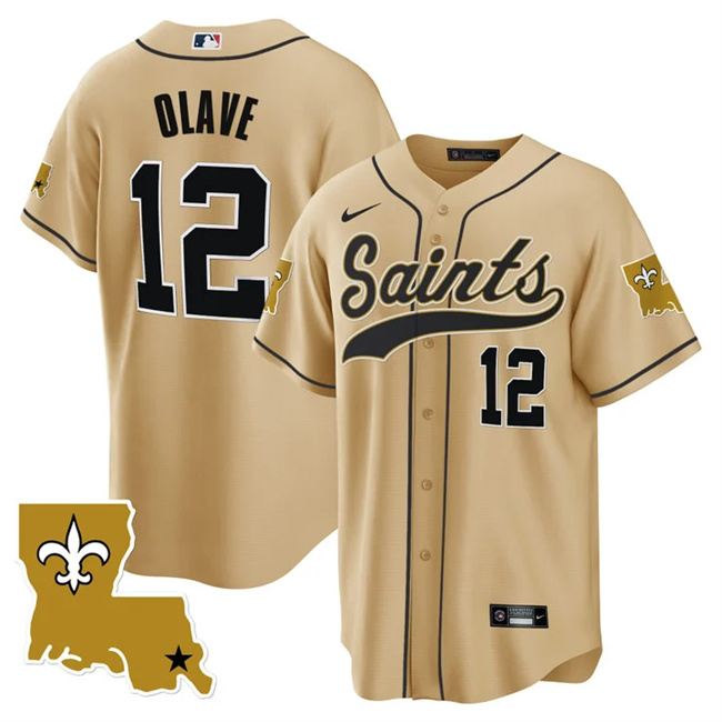 New Orleans Saints #12 Chris Olave Gold 1987 Legacy Cool Base Stitched Jersey - Zenithce