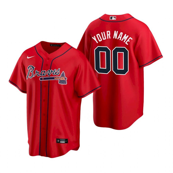 Atlanta Braves Customized Red Stitched MLB Jersey - Zenithce