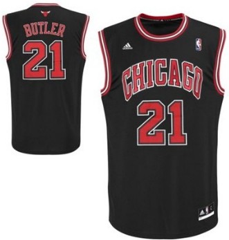 Chicago Bulls #21 Jimmy Butler Black Swingman Jersey - Zenithce