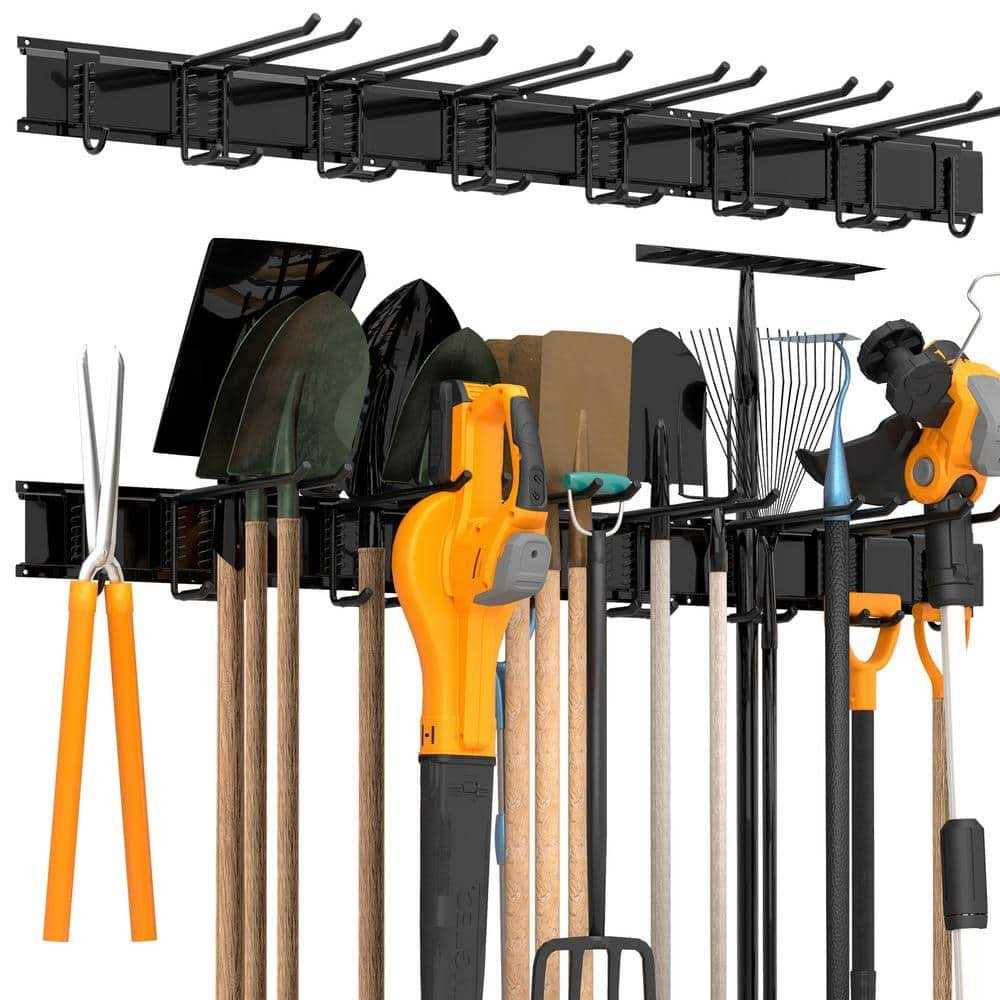 Sttoraboks Garage Tool Storage Steel Rack Load Capacity Wall Mounted Storage Organizer Double Hooks - Zenithce