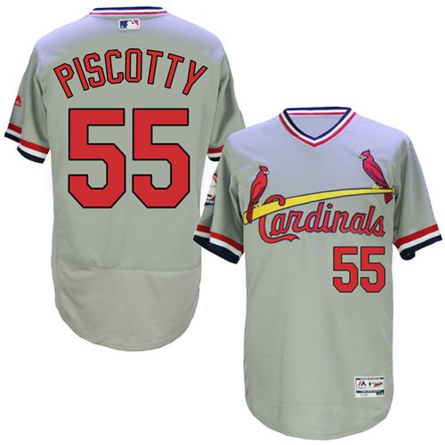 Cardinals #55 Stephen Piscotty Grey Flexbase Authentic Collection Cooperstown Stitched Jersey - Zenithce