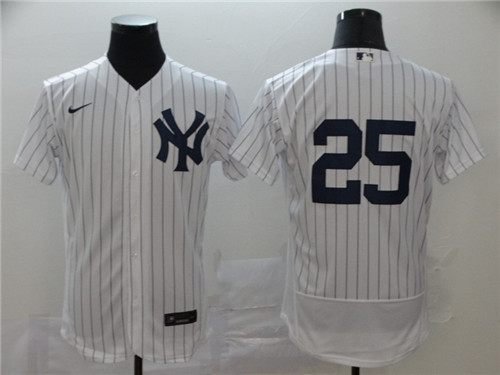 New York Yankees #25 Gleyber Torres White Flex Base Stitched Jersey - Zenithce