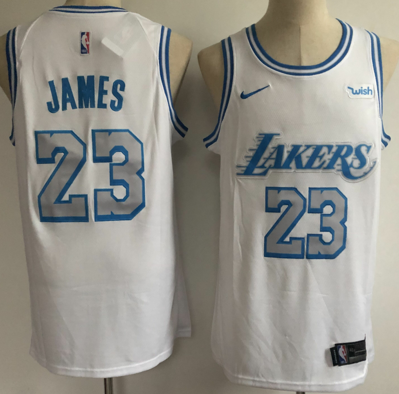 Los Angeles Lakers #23 LeBron James White NEW 2021 Wish City Edition Stitched Jersey - Zenithce