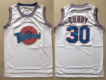 Tune Squad 30 Stephen Curry White Stitched Movie Jersey - Zenithce