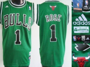 Chicago Bulls #1 Derrick Rose Green Swingman Jersey - Zenithce
