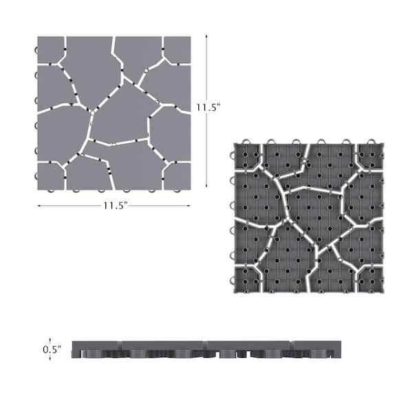 Pure Garden Patio & Deck Tiles-Interlocking Diamond Pattern Outdoor Flooring Pavers - Zenithce