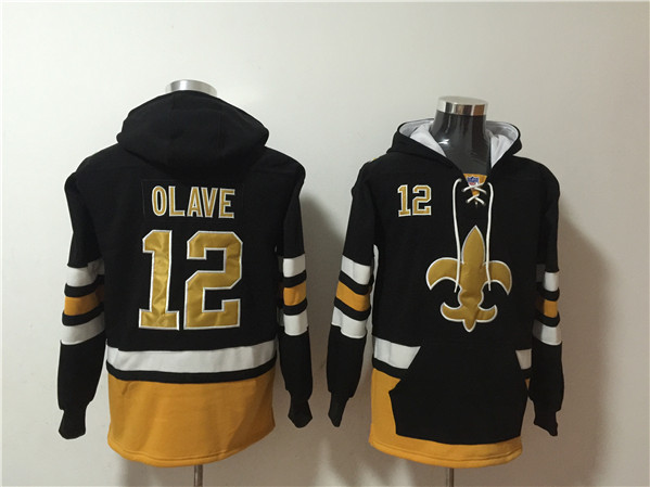 New Orleans Saints #12 Chris Olave Black Ageless Must-Have Lace-Up Pullover Hoodie - Zenithce