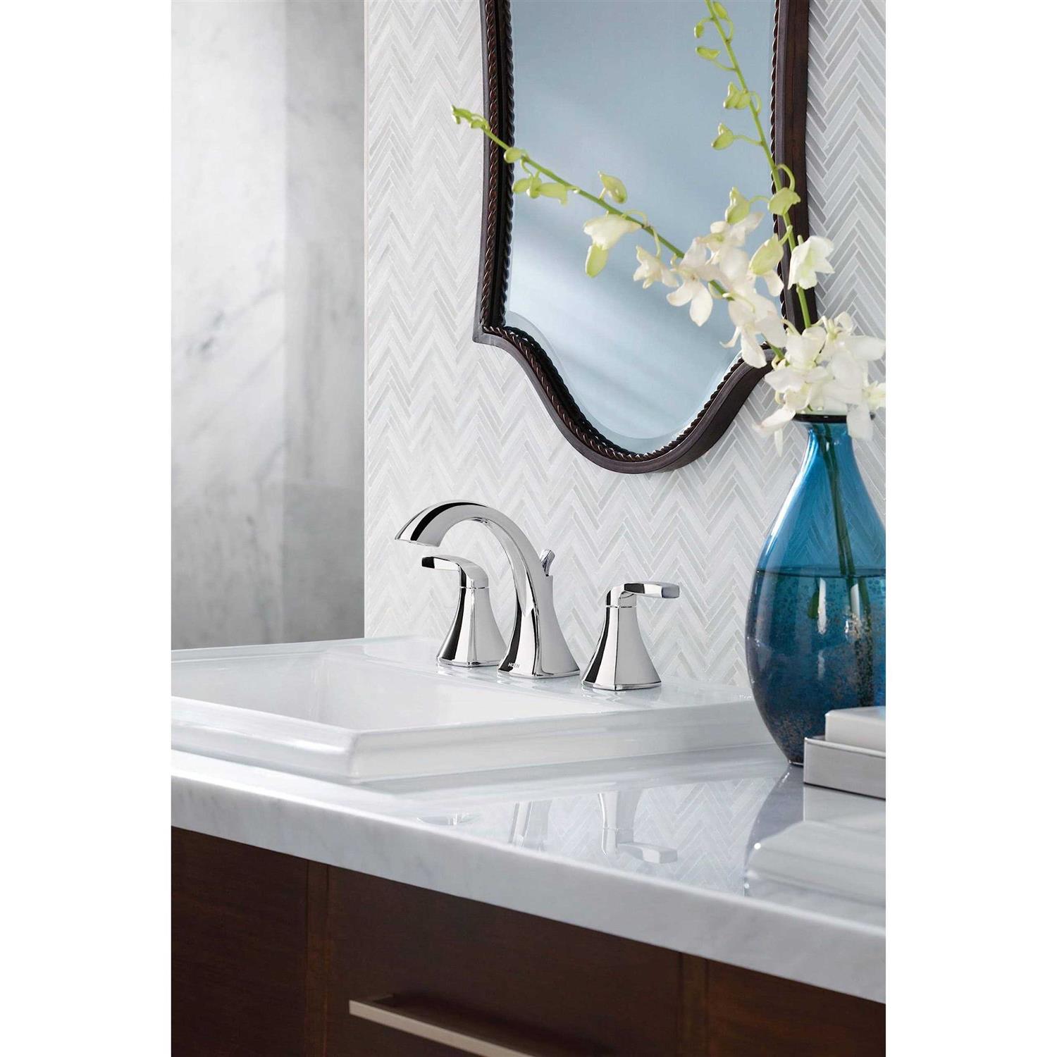 Moen T6805BL Dartmoor Two-Handle Widespread Bathroom Faucet - Zenithce
