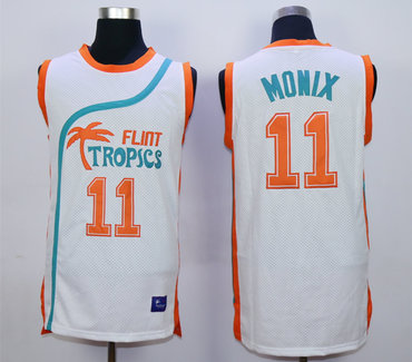 Flint Tropics 11 Ed Monix White Semi Pro Movie Stitched Jersey - Zenithce