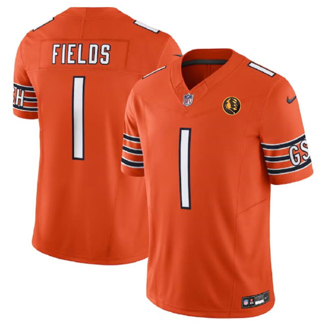Chicago Bears #1 Justin Fields Orange 2023 F.U.S.E. With John Madden Patch Vapor Limited Stitched Jersey - Zenithce