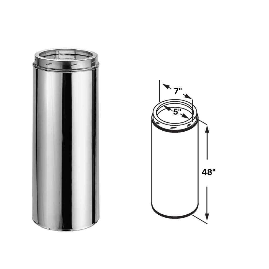 DuraVent DuraTech 5 Diameter Length Chimney Pipe - Zenithce