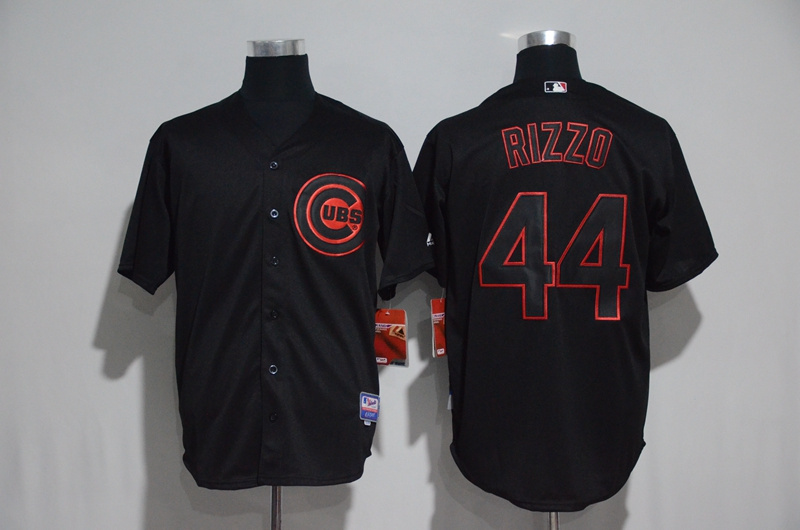 Chicago Cubs #44 Anthony Rizzo Black Strip Stitched Jersey - Zenithce