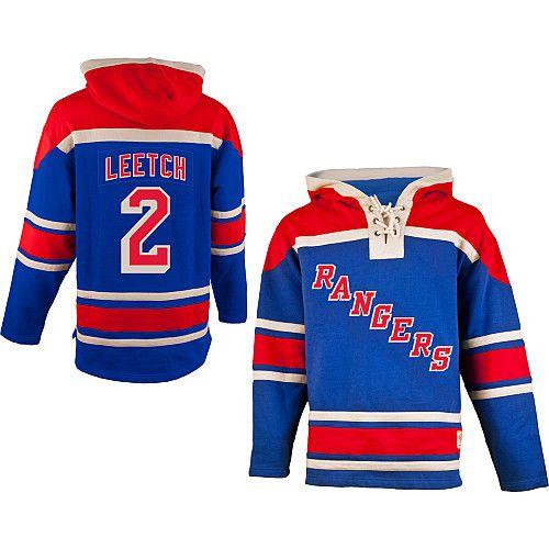 Rangers #2 Brian Leetch Blue Sawyer Hooded Sweatshirt Stitched Jersey - Zenithce