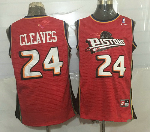 Detroit Pistons #24 Mateen Cleaves Red Hardwood Classics Soul Swingman Throwback Jersey - Zenithce