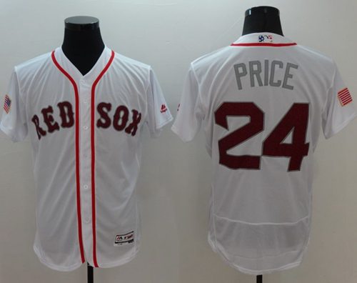 Red Sox #24 David Price White Fashion Stars Stripes Flexbase Authentic Stitched Jersey - Zenithce