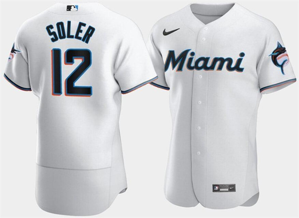 Miami Marlins #12 Jorge Soler White Flex Base Stitched Jersey - Zenithce