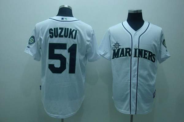 Mariners #51 Ichiro Suzuki Stitched White Jersey - Zenithce