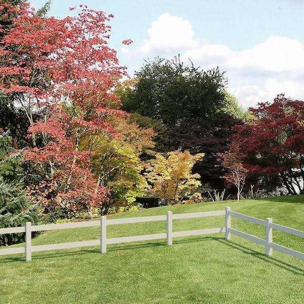Outdoor Essentials 5 in. x 5 in. x 5 ft. Tan Vinyl Ranch 2-Rail Fence Post - Zenithce