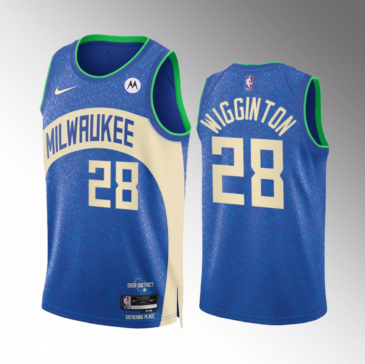 Milwaukee Bucks #28 Lindell Wigginton Blue 2023-24 City Edition Stitched Jersey - Zenithce