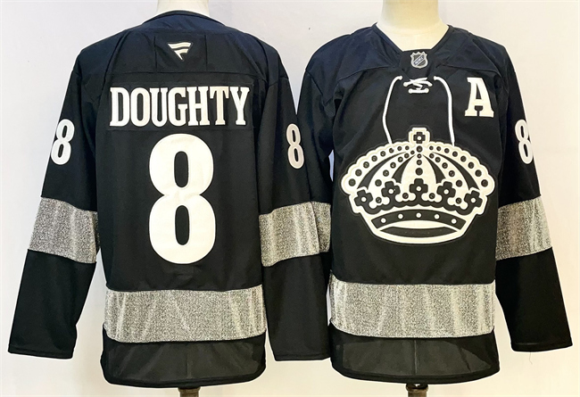 Los Angeles Kings #8 Drew Doughty Black With A Patch Alternate Stitched Jersey - Zenithce