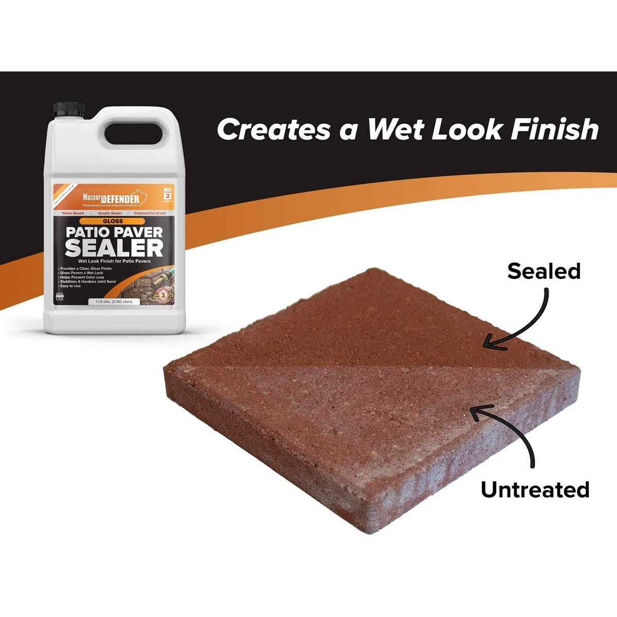 masonrydefender Gloss Wet Look Patio Paver Sealer 1 gal - Zenithce